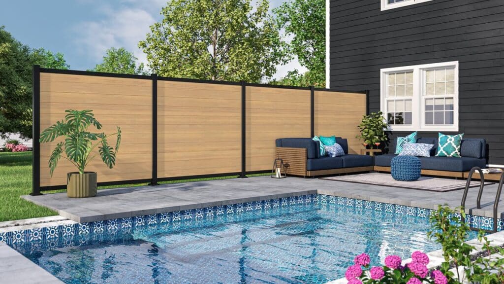 Cypress Mixed Material Fencing with pool