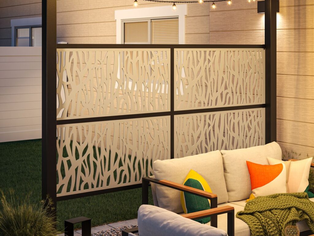 Sprig Decorative Screen Panel in white